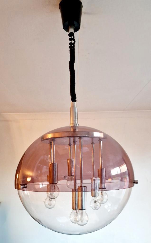 Space age globe lamp, toegeschreven aan Raak., Huis en Inrichting, Lampen | Hanglampen, Gebruikt, Minder dan 50 cm, Ophalen of Verzenden