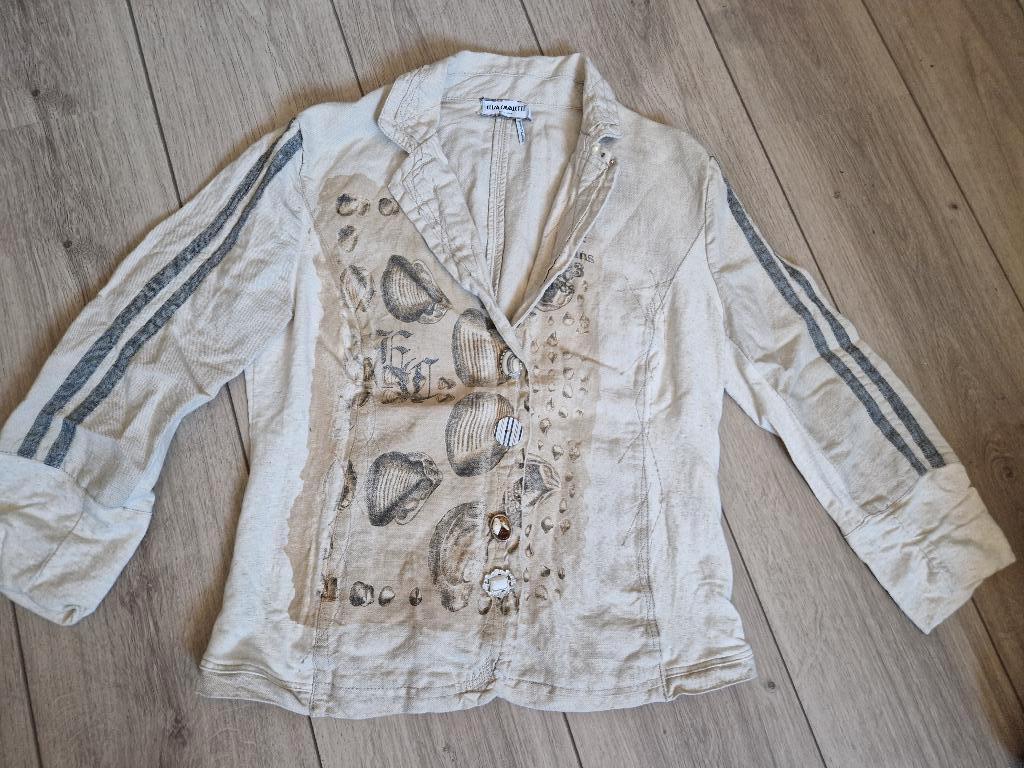 Elisa Cavaletti beige linnen jasje mt M, Maat 38/40 (M), Beige, Ophalen of Verzenden, Zo goed als nieuw