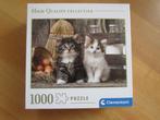 Clementoni - legpuzzel met poesjesprint - 1000 stukjes, Ophalen of Verzenden, 500 t/m 1500 stukjes, Zo goed als nieuw, Legpuzzel