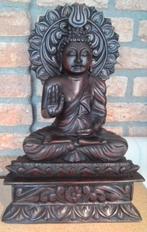 Vintage design massieve houten boeddha beeld, Ophalen of Verzenden, Zo goed als nieuw