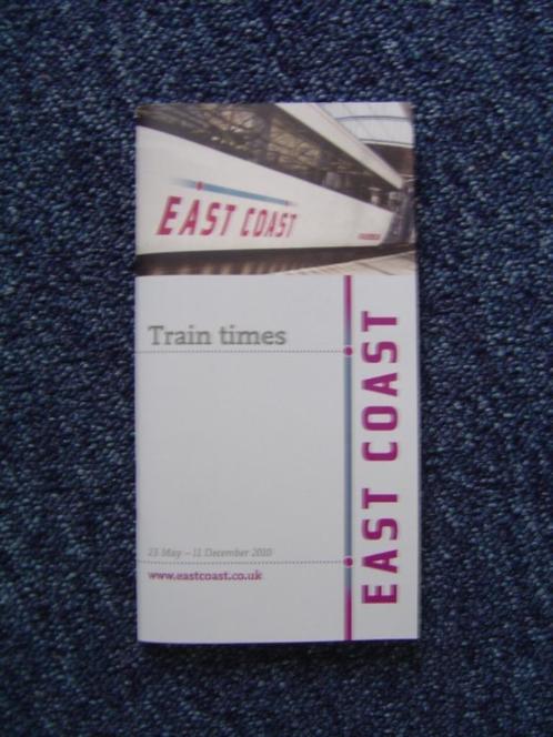 Timetable East Coast trains / treinen in Groot Brittanië, Verzamelen, Spoorwegen en Tramwegen, Zo goed als nieuw, Trein, Kaart of Prent