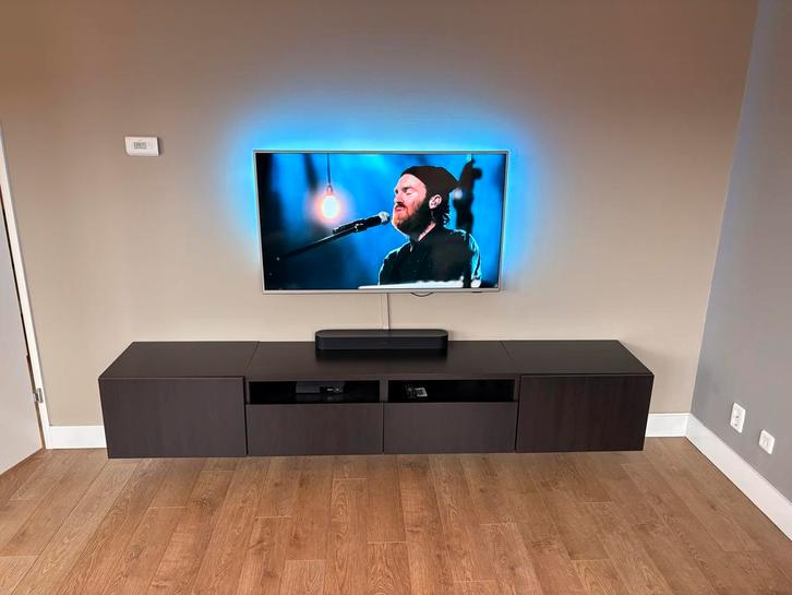 IKEA Besta tv meubel zwartbruin - push to open, Huis en Inrichting, Kasten | Televisiemeubels, Gebruikt, Minder dan 100 cm, 200 cm of meer