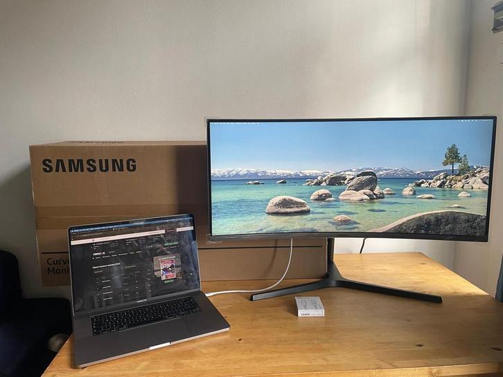 PC screen 34’’ Samsung C34H890 Curve, Computers en Software, Desktop Pc's, Zo goed als nieuw, Ophalen