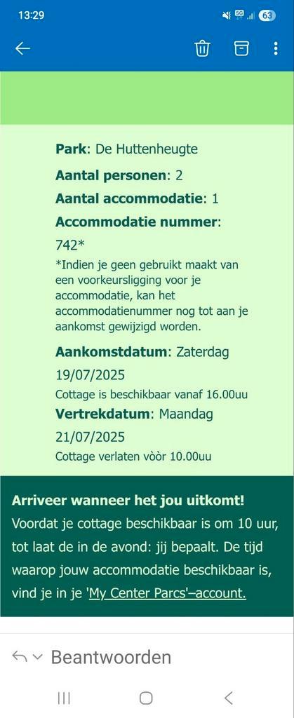 3 dagen centerparcs huttenheugte  19 tot 21 juli, Tickets en Kaartjes, Recreatie | Pretparken en Attractieparken, Drie personen of meer