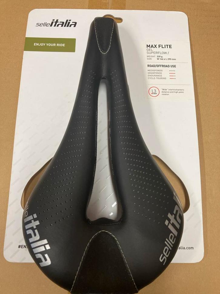 Nieuwe Selle Italia Max Flite Gel Superflow Zadel, Fietsen en Brommers, Fietsonderdelen, Nieuw, Algemeen, Zadel, Ophalen of Verzenden