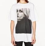 Zara witte oversized t-shirt shirt met zwart-wit foto maat S, Nieuw, Ophalen of Verzenden, Korte mouw, Maat 36 (S)
