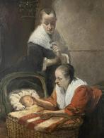 Christoffel Bisschop (1828 - 1904), schilderij, moeder baby, Ophalen