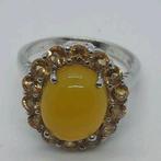 Zilveren Ring Citrus 925 - Maat 17.5, Geel, Ophalen of Verzenden, Zo goed als nieuw, 17 tot 18