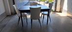 Prachtige vintage eettafel set, Teakhout, Zo goed als nieuw, Vijf personen of meer, Rechthoekig