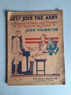 Vintage Piano Boek: Let's Join the Army (1929) Willis Music, Ophalen of Verzenden, Les of Cursus, Piano