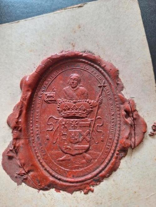 LAKZEGELS  oude wapen zegel en Maria met kind, Verzamelen, Religie, Zo goed als nieuw, Kaart of Prent, Ophalen of Verzenden