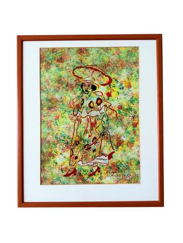 Kleurrijk Schilderij – Traditionele Klederdracht beschikbaar voor biedingen