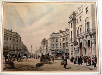 Lithografie TS Boys Regent Street 1842 Handgekleurd beschikbaar voor biedingen
