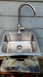 RVS Spoelbak met Kraan & Afvoer - Inbouw, Ophalen, Gebruikt
