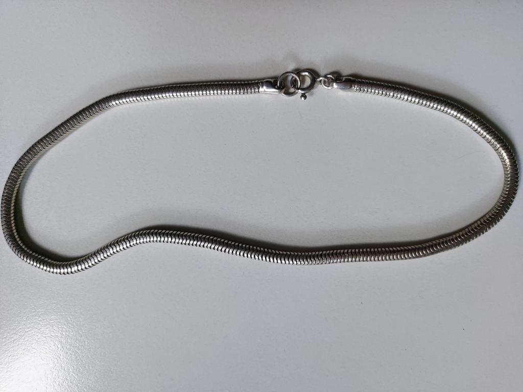 zilveren ketting met dikke ronde schakels, Ophalen of Verzenden, Gebruikt, Zilver, Overige materialen