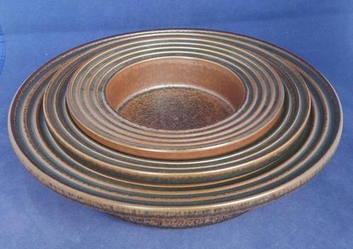 Arabia Ruska - bruine nestschalen met brede rand, Huis en Inrichting, Keuken | Servies, Schaal of Schalen, Overige stijlen, Keramiek