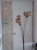 Vloerlamp bruin met 6 gouden bollen, Huis en Inrichting, Lampen | Vloerlampen, Ophalen, Zo goed als nieuw, Metaal, Modern