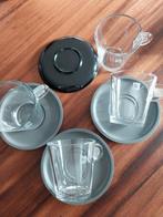 Nespresso Lungo Glazen met Schoteltjes - 4 stuks, Huis en Inrichting, Keuken | Servies, Gebruikt, Ophalen of Verzenden, Glas, Effen