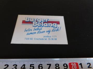 sticker enschede burger belang beter beleid samen sterk staa beschikbaar voor biedingen
