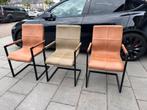Leren eetkamer stoelen 6 stuks!, Huis en Inrichting, Stoelen, Ophalen, Overige kleuren, Zo goed als nieuw, Metaal