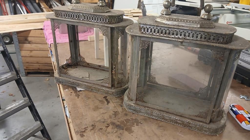 Vintage Metalen Lantaarns Set van 2, Ophalen of Verzenden