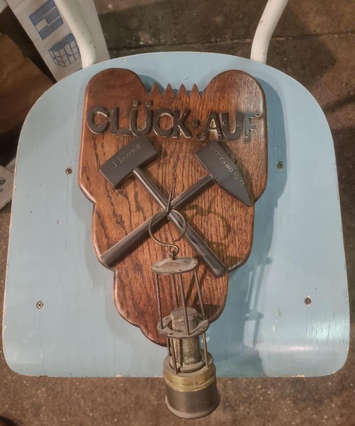 Gluckauf mijnwerker Sittard 1931 wandplaat, Antiek en Kunst, Curiosa en Brocante, Ophalen