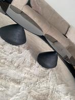Moderne Zwarte Glazen Salontafel Set, Huis en Inrichting, Tafels | Salontafels, Ophalen, 50 tot 100 cm, Overige vormen, Minder dan 50 cm