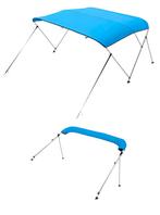 Bimini Top bootafdekking, zonnekap 201-213 cm (B) blauw, Ophalen, Zo goed als nieuw, Zeilboot of Motorboot