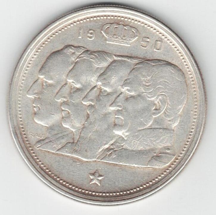 25-2052 Belgie 100 franc 1950, Postzegels en Munten, Munten | Europa | Niet-Euromunten, Losse munt, België, Zilver, Verzenden