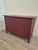 Dressoir - Antiek, bordeaux rood, trendkleur, Ophalen, 100 tot 150 cm, Eikenhout, Zo goed als nieuw