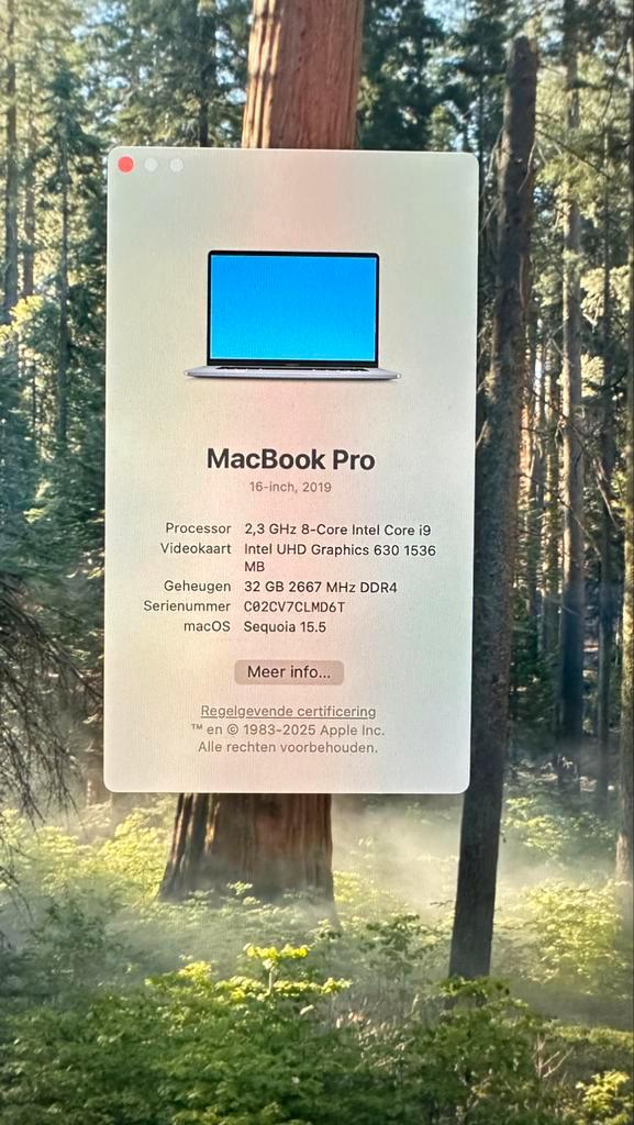 Apple MacBook Pro 16-inch, Computers en Software, Apple Macbooks, Zo goed als nieuw, 16 inch, 2 tot 3 Ghz, 1 TB of meer, 32 GB