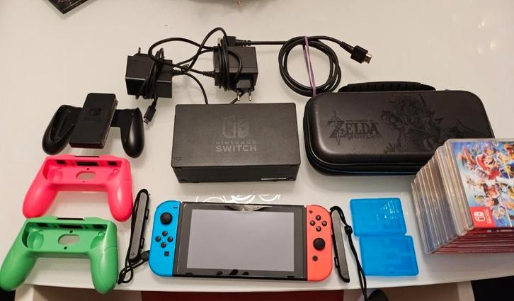 Compleet Switch Pakket [VRAAGPRIJS = MINIMALE PRIJS], Spelcomputers en Games, Spelcomputers | Nintendo Switch, Gebruikt, Switch Original
