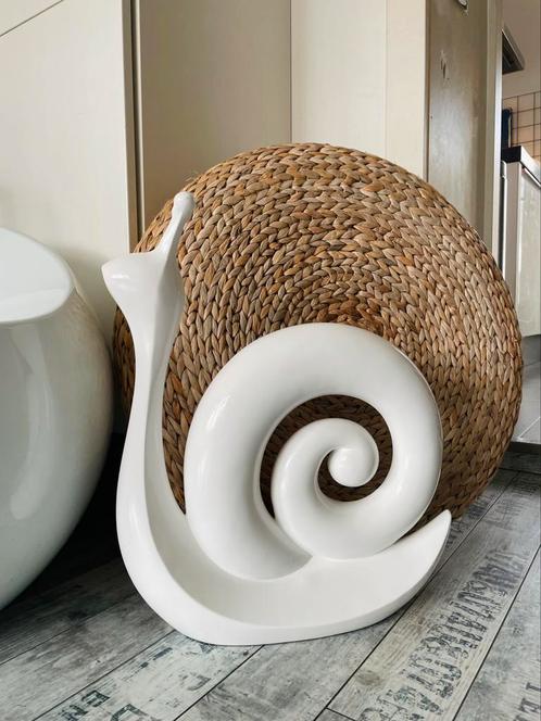 XXL SNAIL Beeld witte Slak, Verzamelen, Beelden en Beeldjes, Zo goed als nieuw, Dier, Ophalen of Verzenden