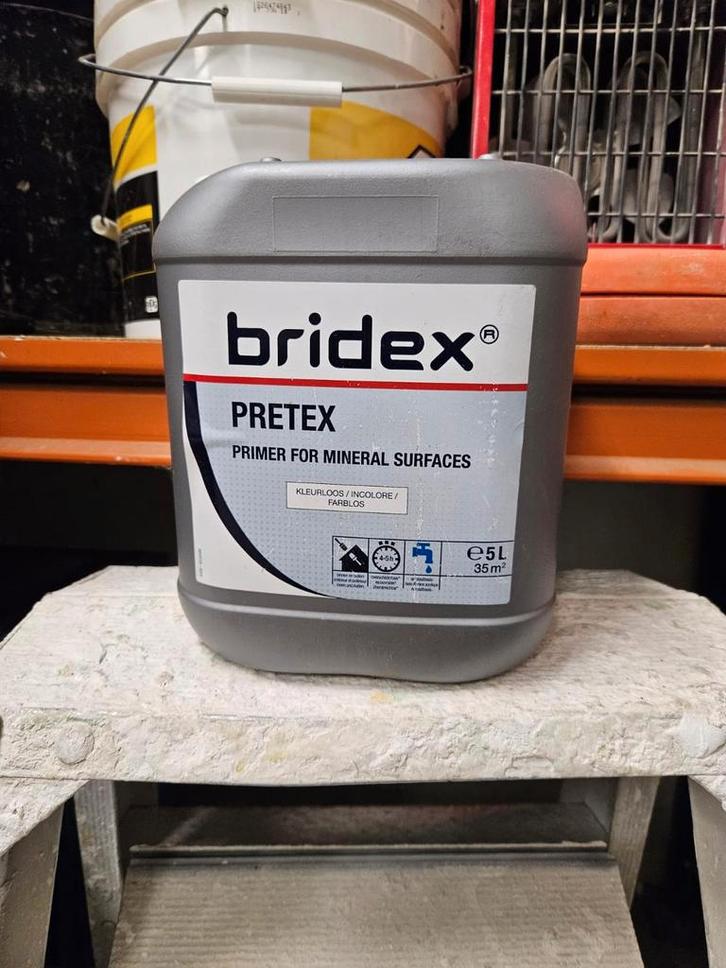 Bridex Pretex Primer - 5L, Doe-het-zelf en Verbouw, Verf, Beits en Lak, Nieuw, Verf, 5 tot 10 liter, Grijs, Ophalen