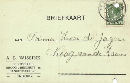 A.L. Wissink, Terborg - 11.1934 - briefkaart, Postzegels en Munten, Brieven en Enveloppen | Nederland, Briefkaart, Ophalen of Verzenden
