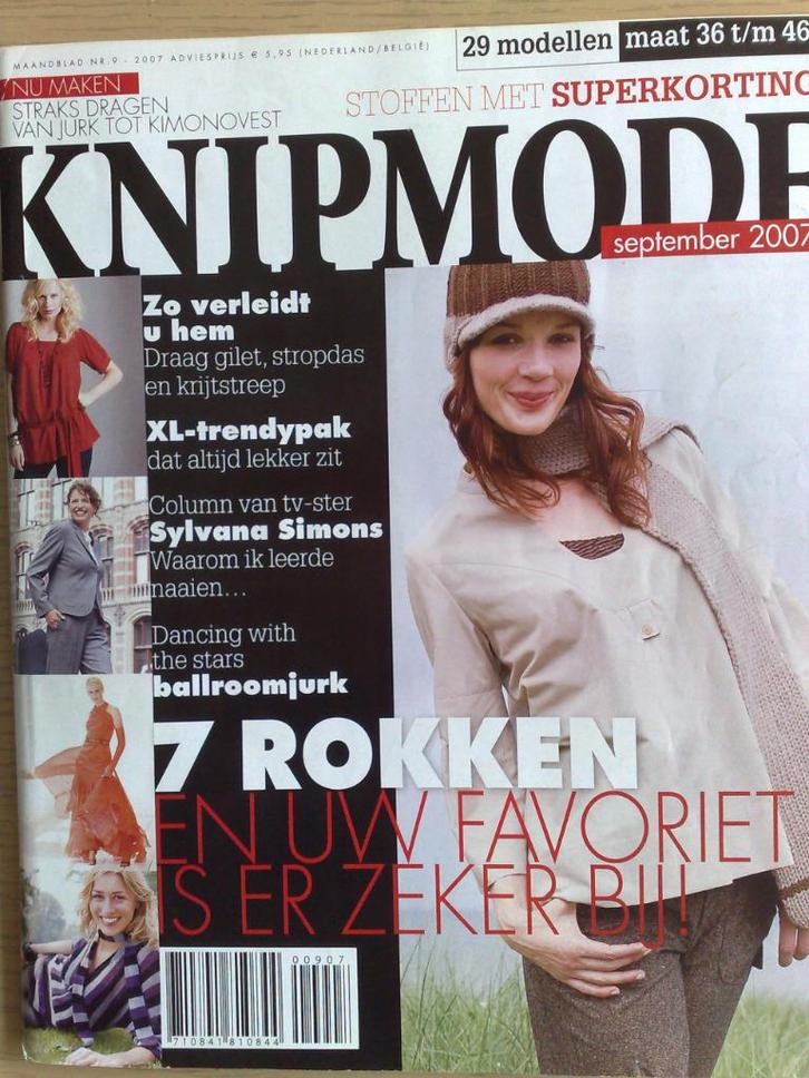 Knipmode september nr. 9 / 2007, Hobby en Vrije tijd, Kledingpatronen, Zo goed als nieuw, Vrouw, Knipmode, Verzenden