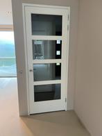 Binnendeuren hardhout 3 stuks incl klink en scharnier, Ophalen, Binnendeur, 200 tot 215 cm, Glas