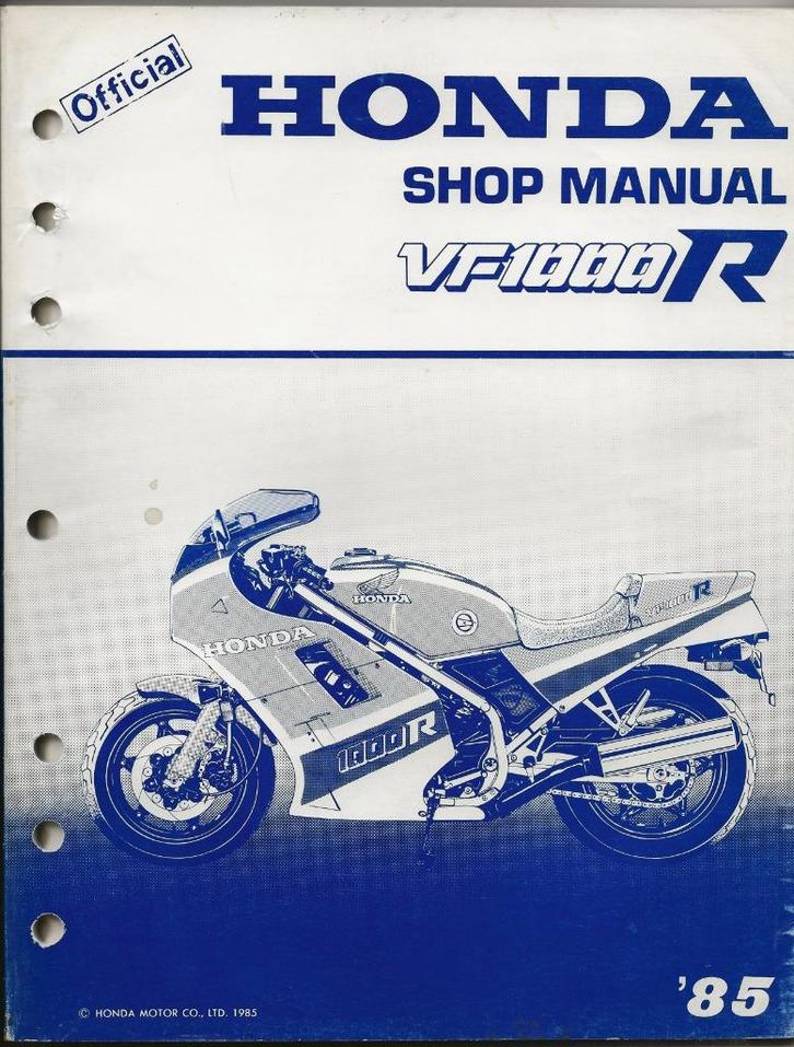 Honda VF1000 R shop manual 1985 (2576z), Motoren, Handleidingen en Instructieboekjes, Honda, Verzenden