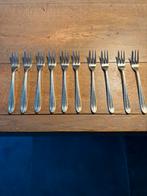 10 Keltum posthoorn verzilverde gebaksvorkjes., Antiek en Kunst, Antiek | Bestek, Ophalen of Verzenden