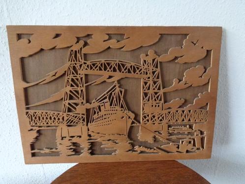 Mooi houtzaagwerk De Hef Rotterdam jr 30 & De SS Rotterdam, Antiek en Kunst, Kunst | Overige Kunst, Ophalen of Verzenden