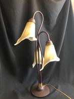 Italiaanse lelie lamp met gekrulde kapjes, Ophalen of Verzenden, Gebruikt, Glas, 50 tot 75 cm