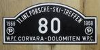Originele metalen Porsche rally plaat Ski Treffen 1968, Ophalen of Verzenden, Zo goed als nieuw, Auto's