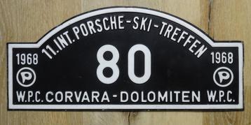 Originele metalen Porsche rally plaat Ski Treffen 1968 beschikbaar voor biedingen