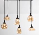 Plafondlamp amber glas, Huis en Inrichting, Lampen | Plafondlampen, Ophalen, Zo goed als nieuw, Glas