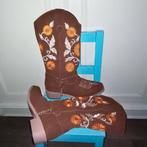 Leuke bruine western laarzen met gebloemd stiksel maat 40, Ophalen, Hoge laarzen, Bruin, Onbekend