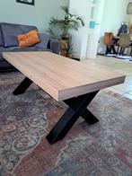 Salon tafel met stale x poten als nieuw, Huis en Inrichting, Tafels | Salontafels, Ophalen, 50 tot 100 cm, Zo goed als nieuw, Minder dan 50 cm