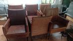 6 leren stoelen, leuk voor in schuur of iets dergelijks, Ophalen of Verzenden, Gebruikt