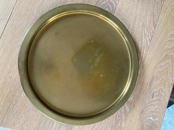 Koperen dienblad presenteerblad ø27 cm op 3 bolpootjes beschikbaar voor biedingen