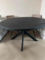 Ronde eettafel zwart, Huis en Inrichting, Tafels | Eettafels, Ophalen, Zo goed als nieuw, Rond, 100 tot 150 cm