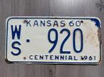Kentekenplaat 1960 Kansas USA Nummerplaat Nummerbord, Verzamelen, Ophalen of Verzenden, Gebruikt, Auto's